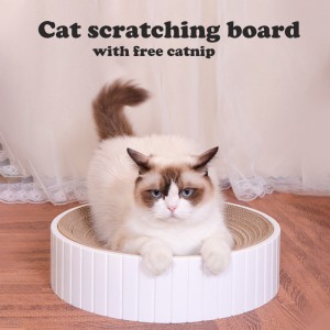 Apaļa kartona kaķu skrāpējamā gulta