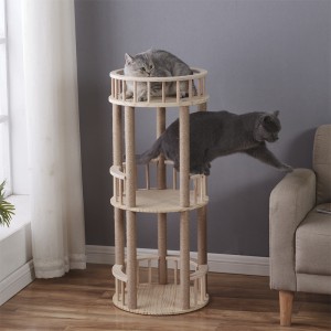 Pet cat climb scratch toys wood cat tree houses