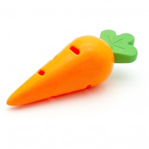 स्ट्रॉबेरी गाजर रबर मोलर इंटरएक्टिव मोशन स्लो फीडर च्यू बॉल