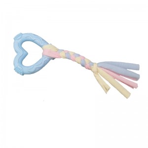 Xoguete de nó de cordel tecido para mascotas de goma de amor do día de San Valentín