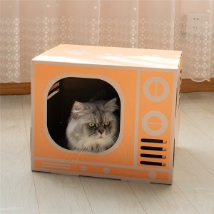 TV Cat Scratcher Cardboard Lounge Մահճակալ