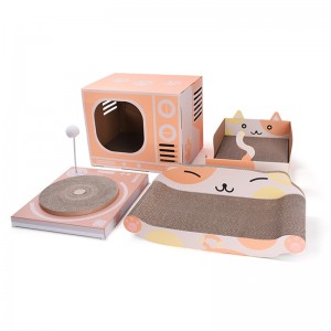 TV Cat Scratcher Cardboard Lounge Bed