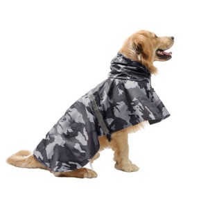 Jachetă de ploaie pentru câini de camuflaj, impermeabilă