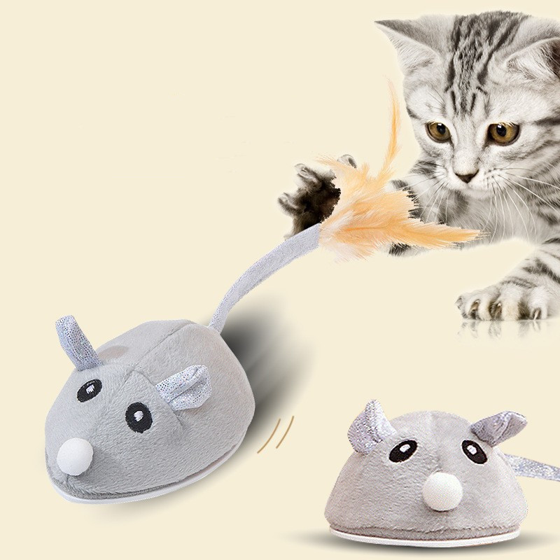 Otomatis Smart Mouse Anak ucing Beurit USB Charge Cat Puzzle Toys borongan