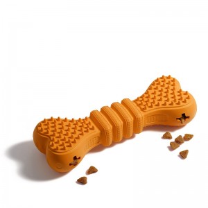 Играчке за храну које пропуштају Издржљиве гумене играчке за жвакање зуба са двоструким срцем за чишћење зуба