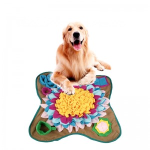 Jucărie IQ Tamponul cu hrană pentru câini cu floarea soarelui își exersează abilitățile naturale de hrană
