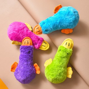 Mainan hewan peliharaan anti-kunyah yang mewah, mainan anjing bersuara berbentuk bebek