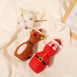 3 יחידות לטקס סנטה קלאוס אייל איש שלג צעצועי כלב חג המולד