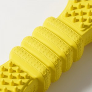 Играчки за храна што протекуваат издржливи играчки за џвакање од гума со двојно срце за чистење на коските