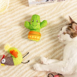 Mensimulasikan mainan kucing kunyah pudina interaktif haiwan dan tumbuhan