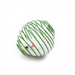 Stainless steel elastic cage plush mouse cute shape spring interactive cat toys