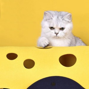 Đồ chơi mèo đường hầm nỉ DIY có thể giặt được