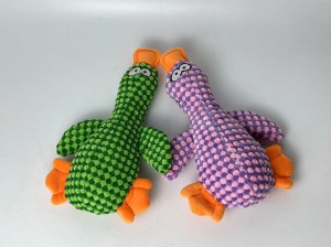 Plush duck shape squeaky sound dog toys wholesale