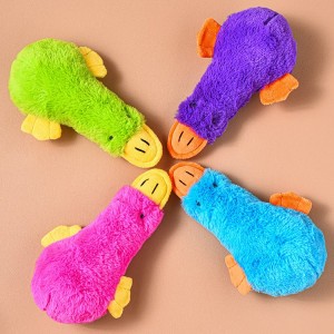 د ژاولو ضد pet Toy plush duck-shaped sound dog toy