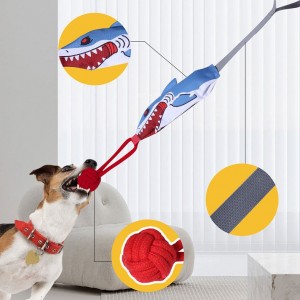Tiburón masticable para cans grandes xoguetes de corda para cans de longa duración