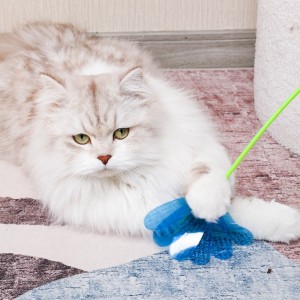 Pluma Lentejuelas sonar campá de papel bola de felpa xoguetes telescópicos para gatos