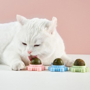 Krabju gliemeža formas kaķis, rotējošs Catnip siena laiza kaķumētras bumbu rotaļlietas