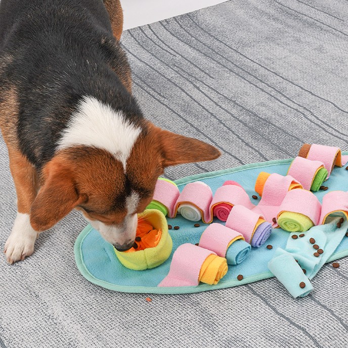 Простирка за хранење со ќебе за Slow Food Играчки за кучиња со сложувалка