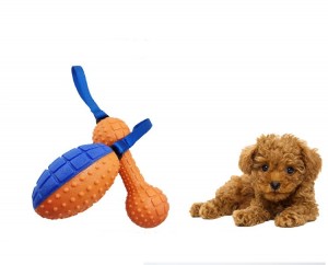 Präislëscht fir Grousshandel Öko-frëndlech TPR Hausdéierball Gummi Indestructible Squeaky Treat Puzzle Interaktiv Hausdéierball Chew Dog Toys