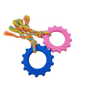 TPR krāsas kokvilnas virves mājdzīvnieku rotaļlietas