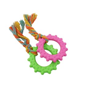TPR रंगीत कापूस दोरी पाळीव कुत्रा खेळणी