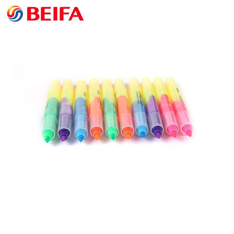 Resaltador fluorescente de colores surtidos de doble punta de 1-4mm
