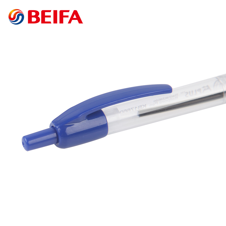 1.0mm/0.7mm قلم توپ شفاف جوهر سیاه/قرمز/آبی