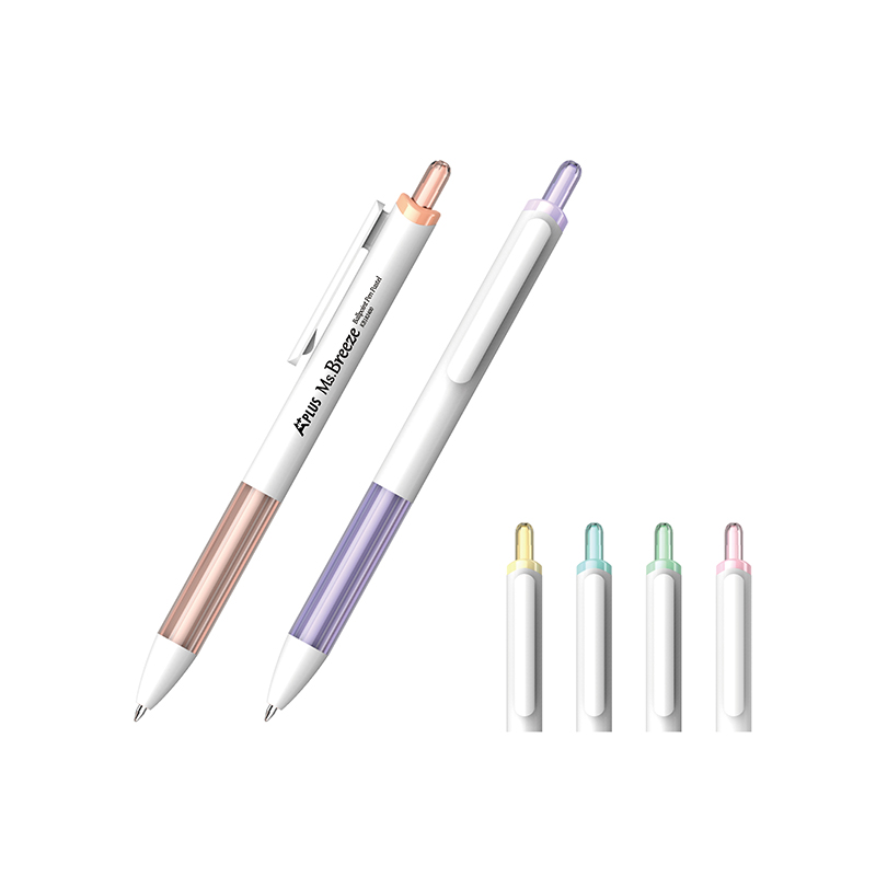 White Body Pressed Retractable Ballpoint Pen by Chinese Supplier