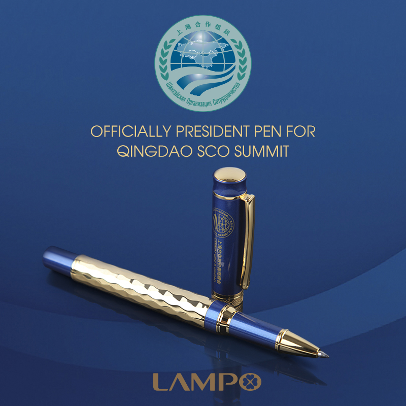 Bolígrafo de tinta de gel rellenado designado oficialmente para Qingdao SCO Summit