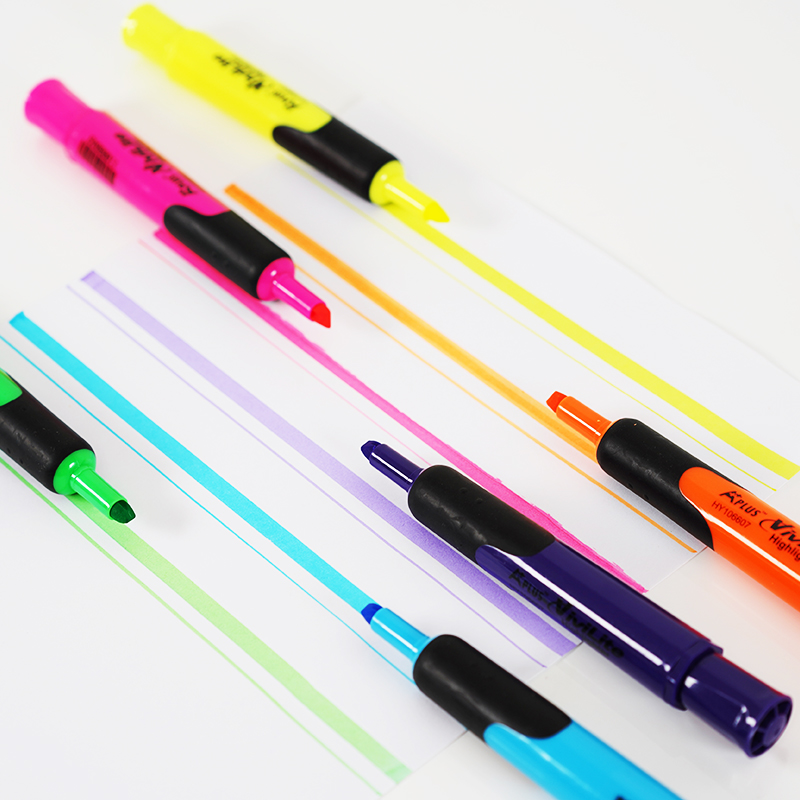 1-4mm Clear View Custom Highlighter with Soft Grip for Reading Learning