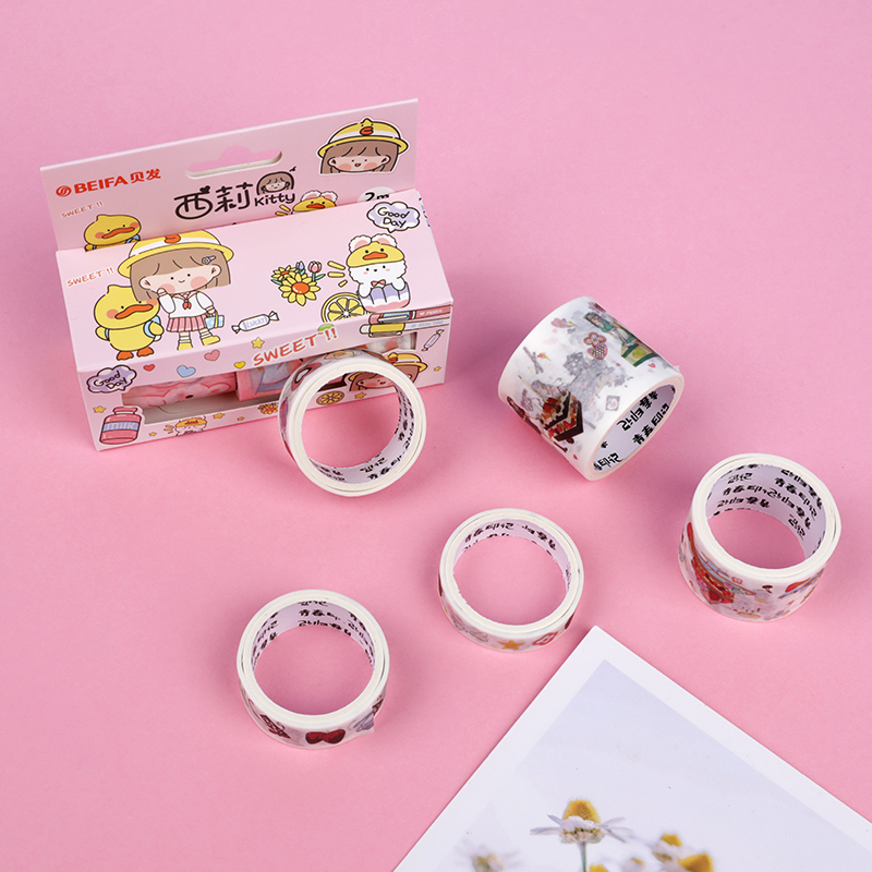Cartoon Food Pattern Washi Tape Decorative Masking Tapes Art Supplies
