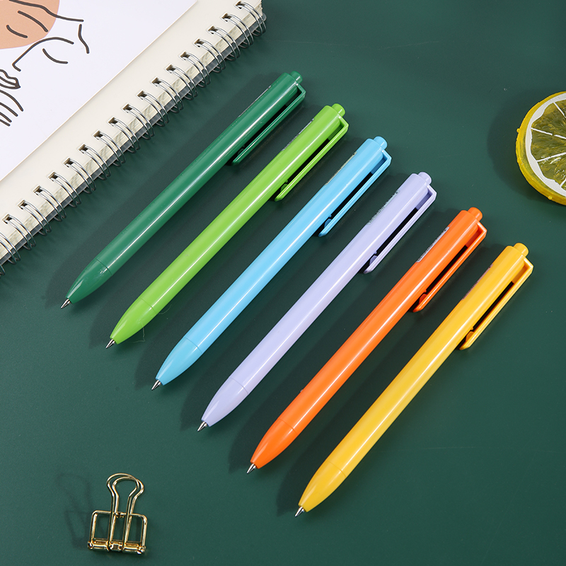 6pcs Multicolor Pens In One 6 Color Transparent Barrel Retractable