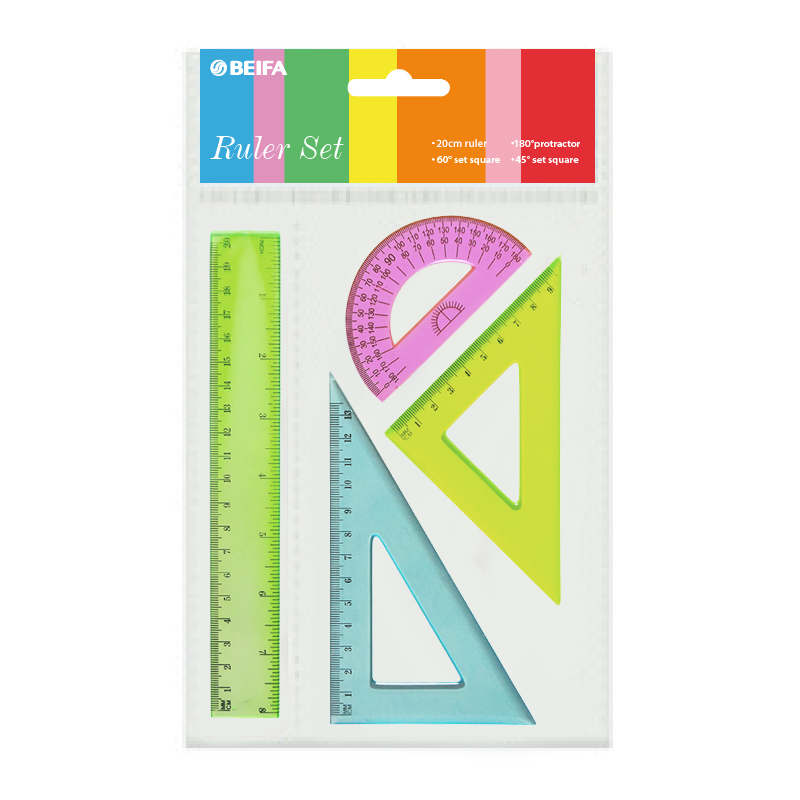 Stationery Products Supply 20cm Plastic Ruler Set
