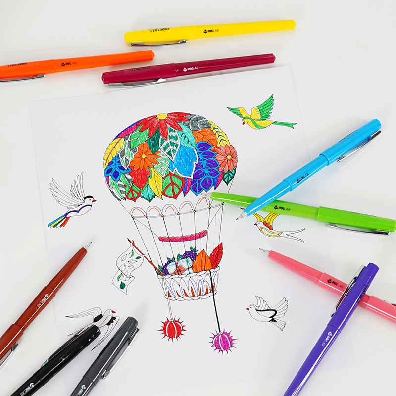 0.5/0.7mm 12 Colors Flineliner Painting Pen for Kids Beginners Artists
