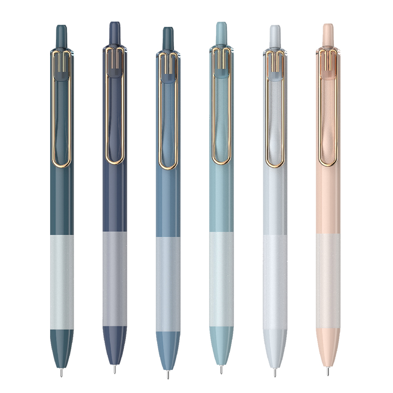 0.5mm Morandi Retractable Gel Ink Pen with Needle Tip Clip