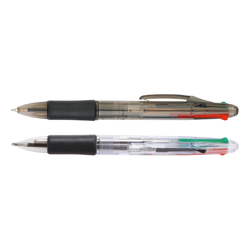 Bolígrafo multifunción transparente de 0,7 mm, cada uno con cuatro colores