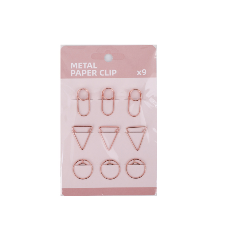 Triangular Circle Metal Paper Clip Set for Office School Personal Use