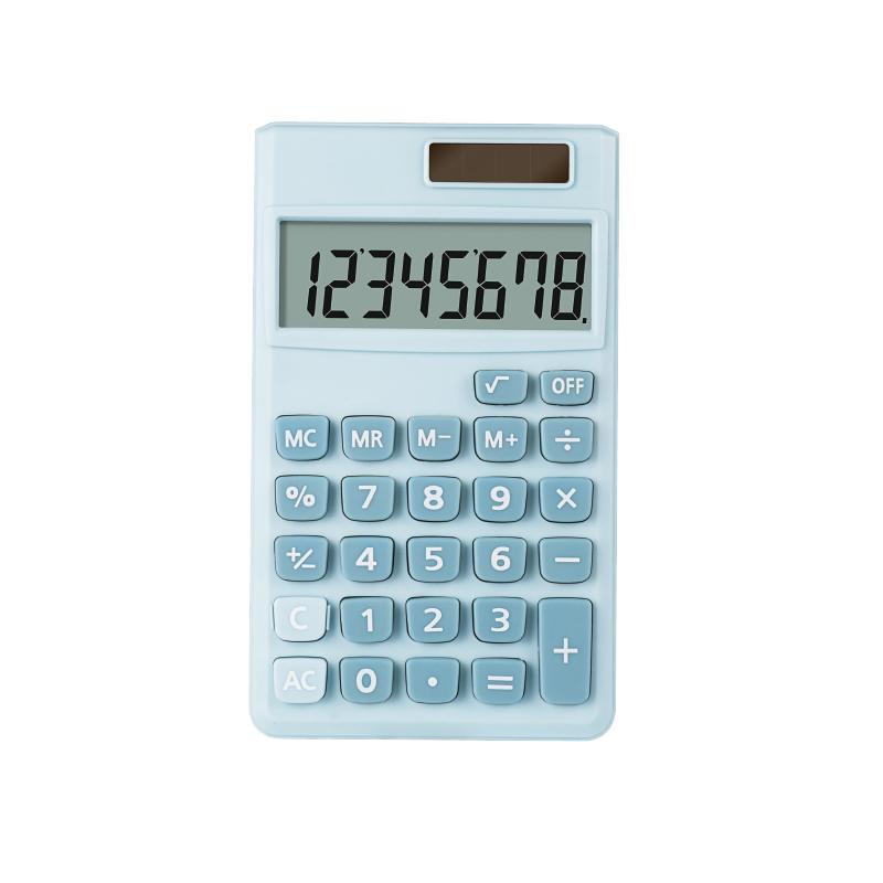 Solar Powered Standard Function Calculator BLUE/PINK with Big Display