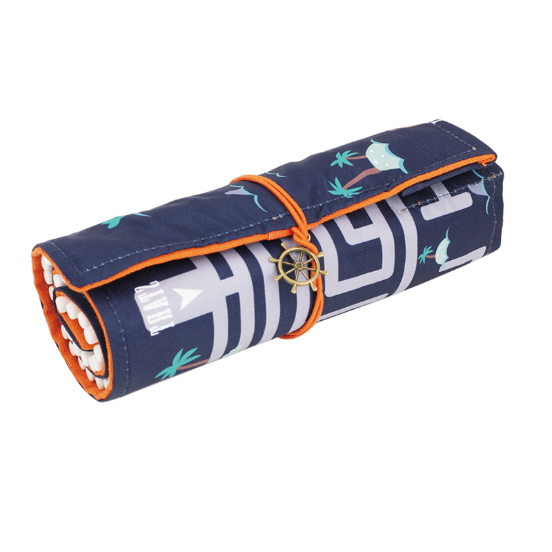 Blue Pencil Roll-up Bag for Boys Girls Softer Polyester Cotton