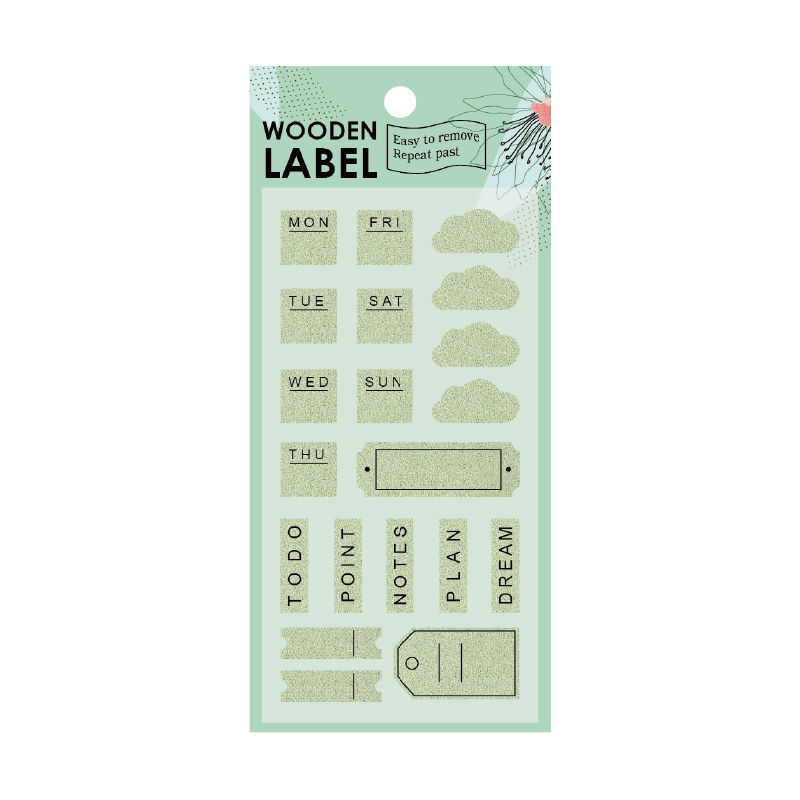 60 Pcs/Pack Calendar Wooden Label Cork Sticker Adhesive Labels for Containers