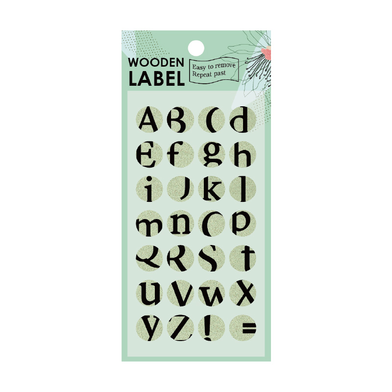 60 Pcs/Pack Letter Wooden Label Cork Stickers Home Kitchen Stickers