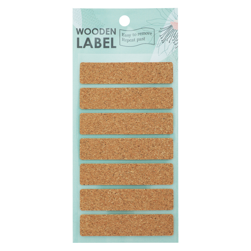 Wooden Wire Label Cork Sticker Bookmark Label for Office School