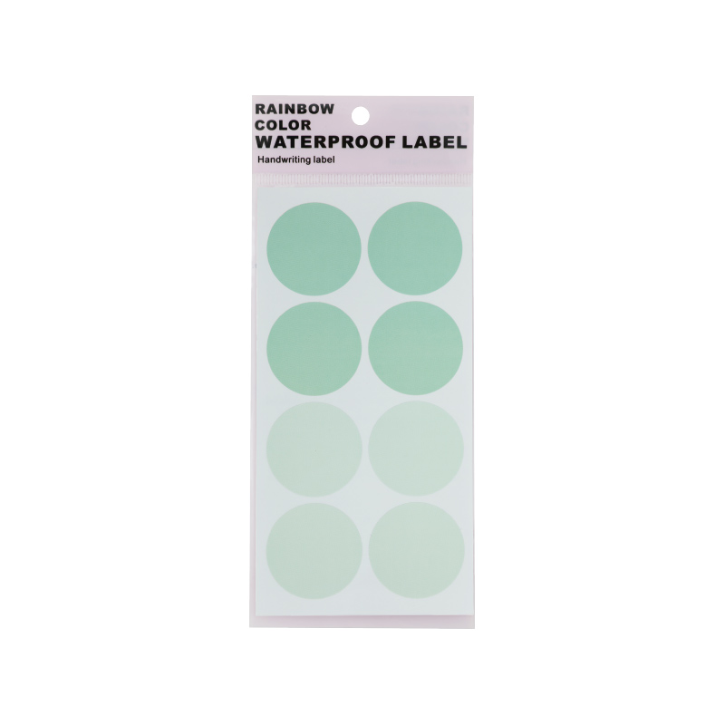 40Pcs/Pack Round Shape Rainbow Color Waterproof Label Multicolour