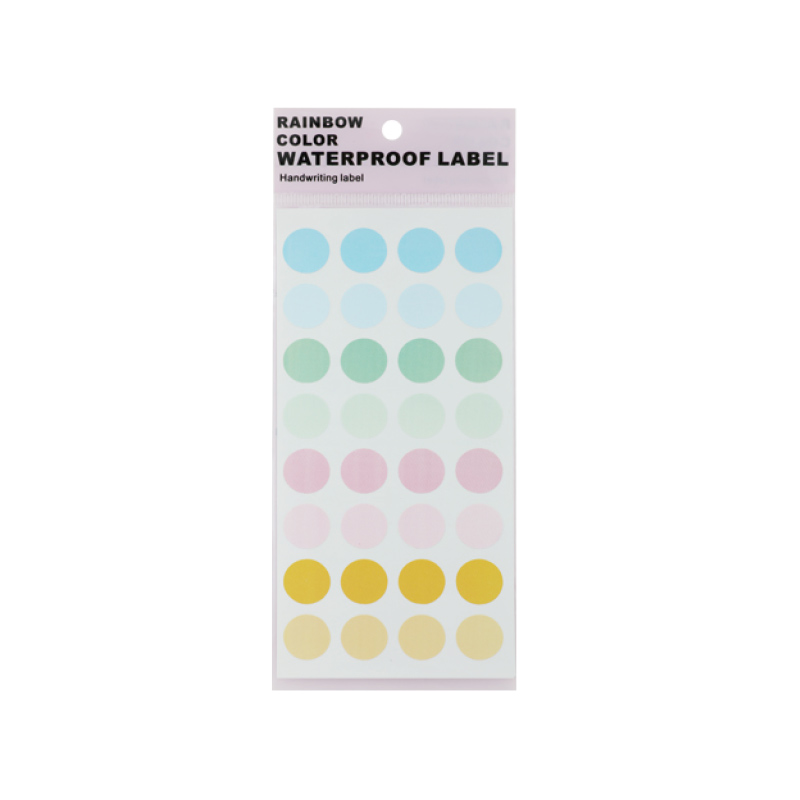 Round Shape Rainbow Color Waterproof Label for Children DIY