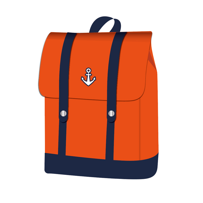 Pirate Elements Orange Backpack for Teenagers Young Students