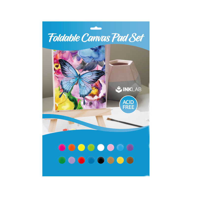 Foldable Canvas Pad Set Flower Animals DIY FRAME,4 Sheets with 1c Printing