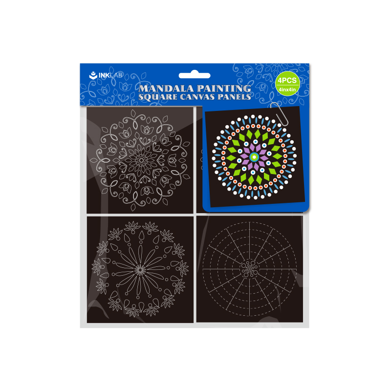 Children Pupil Mandala Pattern Painting Square Canvases Perfect Gifts