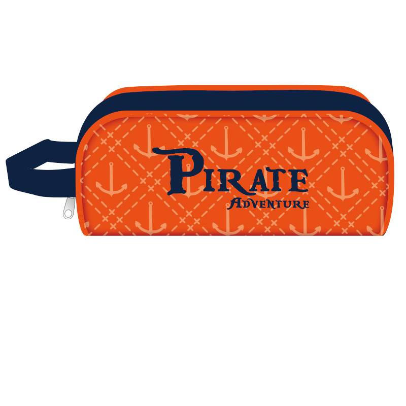 Pirate Adventure Bright Orange Pencil Bag for Boys Girls