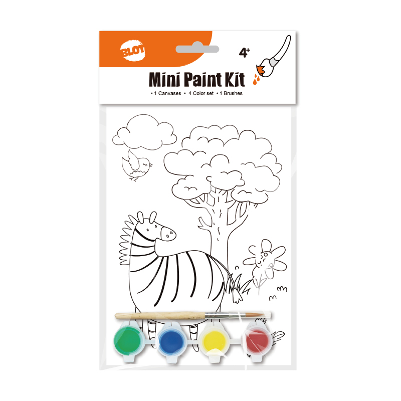 Mini Paint Kit with 5*7″ Board,  4*Paint Pots,1 Mini Paintbrush