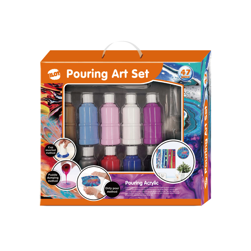 Bộ nghệ thuật đổ sơn an toàn không độc hại với 10 loại sơn đổ dành cho thanh thiếu niên